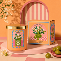 Fabricant en gros, production rapide, boîte personnalisée imprimée, cadeau d'entreprise, bocal en verre, bougie parfumée à la cire de soja sans fumée
