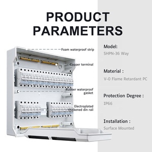 Có thể khóa năng lượng mặt trời hệ thống hộp điều khiển điện 36 cách hai hàng IP66 tường chống thấm nước Hộp nối - Product Image 6