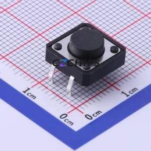 TS-1003-BR05516 Tactile Switch Through hole-4P,12x12mm Switch Single Pole Single Throw Round Button 1.6N Through Hole - Product Image 1