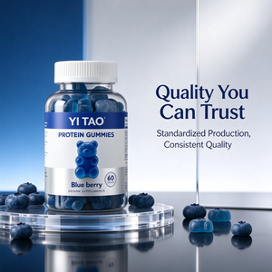 Gomitas de proteína OEM/ODM bajas en azúcar y altas en proteínas, apoyan la recuperación muscular, energía diaria, sabor a arándano, suplemento dietético. - Product Image 4