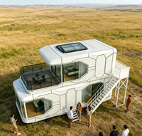 Maison préfabriquée à ossature acier insonorisée, assemblage rapide, villa capsule pour séjours de vacances, hôtels et espaces extérieurs