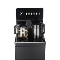 Distributeur d'eau chaud/froid électrique sur pied en plastique 1350W avec télécommande, chauffage rapide et chargement par le bas