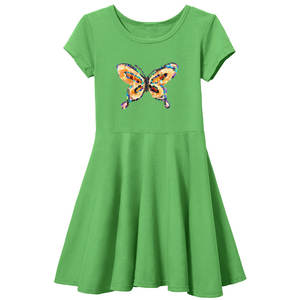 ชุดเดรสผ้าฝ้ายแขนสั้นสำหรับเด็กผู้หญิงชุดเดรสลายริ้ว<span class=keywords><strong>น่า</strong></span><span class=keywords><strong>รัก</strong></span>ปักเลื่อมงานตามสั่งสำหรับเด็กผู้หญิง - Product Image 5