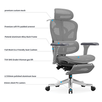 Chaise de bureau ergonomique exécutive en maille avec accoudoirs et dossier en PU 7D, réglable en hauteur, pivotante, base en acier pour le bureau