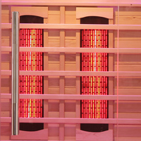 Sauna infrarouge lointain à lumière rouge pour 1 à 4 personnes, sauna intérieur en bois avec ozone