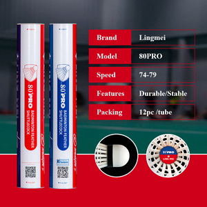 <span class=keywords><strong>LING</strong></span>-<span class=keywords><strong>MEI</strong></span> 80PRO BWF (12 Piezas) Volantes de Bádminton de Pluma de Ganso <span class=keywords><strong>LING</strong></span> <span class=keywords><strong>MEI</strong></span> 80 PRO LINGMEI LM para Torneos Internacionales - Product Image 3