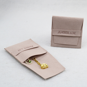 Sacs à bijoux personnalisés avec logo, en velours, petits, doux, en microfibre, pochette à bijoux avec logo pour bagues, bracelets, boucles d'oreilles, présentoir - Product Image 2