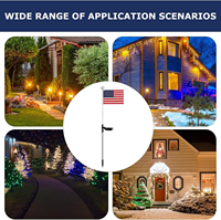Luces Solares para Jardín con Diseño de Bandera Americana, Lámpara Decorativa para Exteriores, Resistente al Agua, LED, para el Día de la Independencia