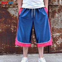 Pantalon Capri Cropped Colorblock Y2K pour Homme Buker, 3/4, Sportif, Ample, en Polyester, pour le Basketball