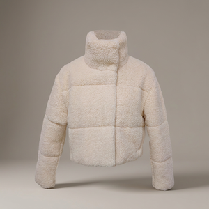 Chaqueta Bomber Acolchada de Invierno para Mujer, Forro Polar, Cuello Vuelto, Manga Larga, Color Sólido, Bordado, Cálida - Product Image 4