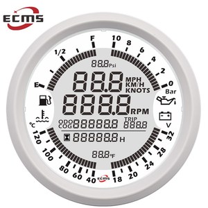 مقياس ضغط GPS متعدد الوظائف 6 في 1 مقاوم للماء، يقيس السرعة والساعات ودرجة حرارة الماء ومستوى الوقود وضغط الزيت والفولتية، 24 فولت - Product Image 6