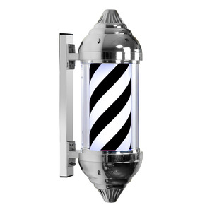 Poste <span class=keywords><strong>de</strong></span> Barbería con Luz LED, Letrero <span class=keywords><strong>de</strong></span> Peluquería <span class=keywords><strong>de</strong></span> Plástico Resistente, Impermeable para Exteriores, Lámpara Giratoria Moderna e Iluminadora - Product Image 2