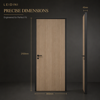 Porte intérieure moderne en placage de bois naturel, taille personnalisée, porte de chambre à âme pleine, fabrication OEM ODM directe d'usine