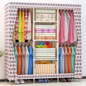 Armario <span class=keywords><strong>de</strong></span> <span class=keywords><strong>Tela</strong></span> Simple para Dormitorio, Estructura <span class=keywords><strong>de</strong></span> Acero, Reforzado y Engrosado, Almacenamiento Colgante, Resistente y Duradero - Product Image 2