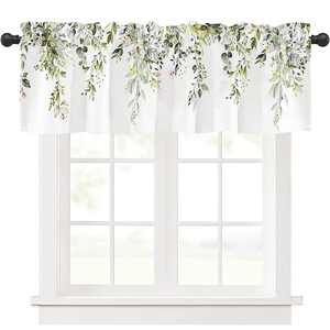 Valance noire pour fenêtres rideaux occultants courts pour cuisine/petites fenêtres avec poche à tringle cantonnière à <span class=keywords><strong>rideau</strong></span> solide isolée - Product Image 3