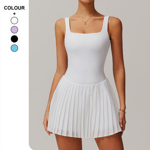 في الهواء الطلق تنفس الرياضة المرأة اليوغا اللياقة البدنية التنس تنورة وهمية قطعتين اللياقة البدنية مطوي تنورة اللباس الرياضي مع جيوب - Product Image 1