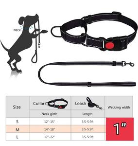 Collar de perro de tela Martingale reflectante y juego de correa a juego con hebilla de liberación rápida para perros, venta de entrenamiento de cachorros - Product Image 5