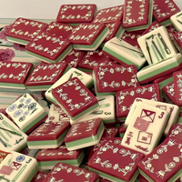 Ensemble de Mahjong Américain Classique Moderne de Luxe avec Boîte en Carton à Motif Papillon en Acrylique pour Table de Jeu et Divertissement