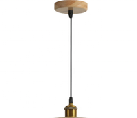 Noric – lampe en bois massif avec douille en cuivre E27, ampoule suspendue, lampe de plafond pour la cuisine de la maison