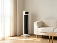 Chauffage d'appoint numérique avec écran tactile, télécommande, 2 niveaux de chauffage, oscillant, portable, électrique, température réglable