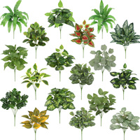 Plantes vertes artificielles, lot de sept têtes, feuillage doux pour arrangement floral, décoration murale végétale persistante