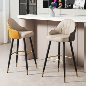 Доступные черные барные стулья из искусственной кожи и стулья для ресторана, бесплатная доставка, кухонные кресла - Product Image 1