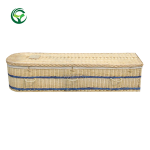 Heze cenaze tedarikçiler Classics tasarım yarım yuvarlak şekil hasır tabut ucuz doğal dokuma Woodland Burials söğüt tabut - Product Image 2