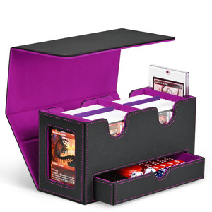 Boîte de rangement portable en cuir PU personnalisable et durable pour jeux de cartes TCG, <span class=keywords><strong>Carrom</strong></span> et jeux de table - Écologique et amusant pour toute la famille - Product Image 5