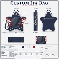 Sac à dos bandoulière personnalisé en forme d'étoile avec fenêtre ronde en PVC et tirette zippée étoile