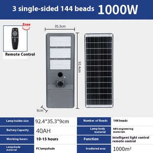 Lampadaires solaires d'extérieur du crépuscule à l'aube, lampes d'inondation de sécurité solaires étanches avec capteur de mouvement et télécommande pour la cour, le garage - Product Image 6