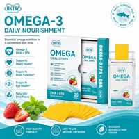 OKTW Omega-3 DHA EPA Bandes Orales Saveur Menthe Naturelle Fraise Favorise la Santé des Yeux, du Cœur et du Cerveau Complément Alimentaire Quotidien