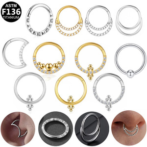 Anneau de nez en titane en forme de lune F136 stérile pour bijoux de piercing unisexe - Product Image 5