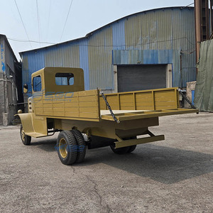 <b>Hot</b> Sale Electric Sightseeing Green Vintage Car with Cargo Box Classic Utility Model Pickup Truck Vintage Retro Car - Product Image 2