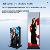 Afficheur LED pliable P1.86, affichage double face, écran publicitaire mobile portable, sur pied, portrait