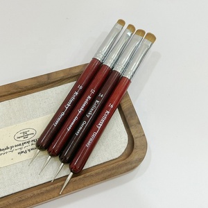 Best-Selling Double-Headed French Nail <b>Brush</b> with Diamond Tip and Wooden Barrel Customizable Logo Kolinsky Hair Product - Product Image 4