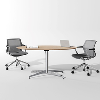 Table de conférence moderne haut de gamme, table de discussion de bureau ovale pour 4 personnes