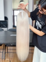 Perruque Mini Couronne SHY Hair en Cheveux Humains Premium # Solution 60A pour la perte de cheveux partiel, Lace Front, longueur personnalisée, marque privée