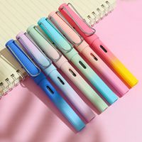 Stylo plume à encre à pointe EF en plastique dégradé de couleur 0,5/0,38 mm pour étudiants, calligraphie, écriture, cadeau promotionnel