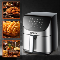 HALEY 8L Friteuse à air intelligente 12-en-1 en acier inoxydable moderne avec fenêtre de visualisation, contrôle tactile numérique, four électrique sans huile antiadhésif