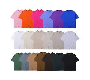 T-shirt da uomo estiva girocollo a manica corta oversize in cotone 100% pesante 260 g/m² di alta qualità, personalizzabile con logo - Product Image 2