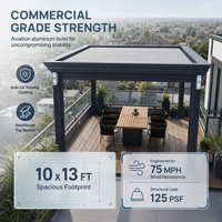 Pergola bioclimatique de luxe en aluminium motorisée, toit métallique imperméable, gazebo écologique pour espace extérieur et patio