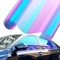 Film solaire décoratif bleu clair en PET, isolant thermique, anti-UV, avec colle amovible, 15,2*30m, pour fenêtres - Vente en gros
