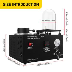 2Lロストワックスキャストコンビネーションゴールド溶解炉ゴールド溶解機真空鋳造機アルミニウムシルバー用ジュエリー - Product Image 3