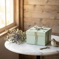 Caja de Regalo Rígida con Diseño Floral Impreso Personalizado, con Lazo de Cinta de Seda, Caja de Embalaje de Cartón de Lujo para Regalos de Boda y Cosméticos