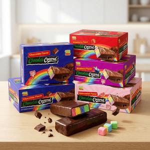 Boni Piglet OEM Ingrosso Multicolore Marshmallow Halal per Bambini al Gusto di Cioccolato con Ripieno Centrale e Rivestimento in Zucchero Filato - Product Image 2