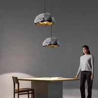 Lustre de plafond moderne en polystyrène, couleur noir gris, luminaire suspendu pour salon, chambre à coucher, éclairage décoratif, lampes suspendues LED