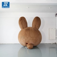 Modèle de lapin gonflable floqué personnalisé pour la publicité en extérieur, les centres commerciaux et les sites touristiques