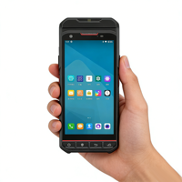 Android 10 Industrial 5.5 Inch PDA Tangguh Pemindai Barcode 1D 2D Printer Label Thermal 4G WiFi 16GB Gudang
