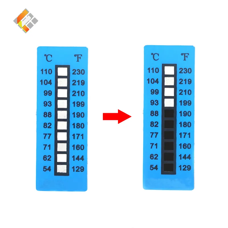 Wholesale temperature sticker reversible reversible Irreversible Color Changing temperature indicator label