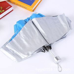 Parapluie de voyage manuel argenté en promotion, impression de logo, 7 ou 8 baleines, pliable anti-UV, pour vente en gros en usine AD - Product Image 4
